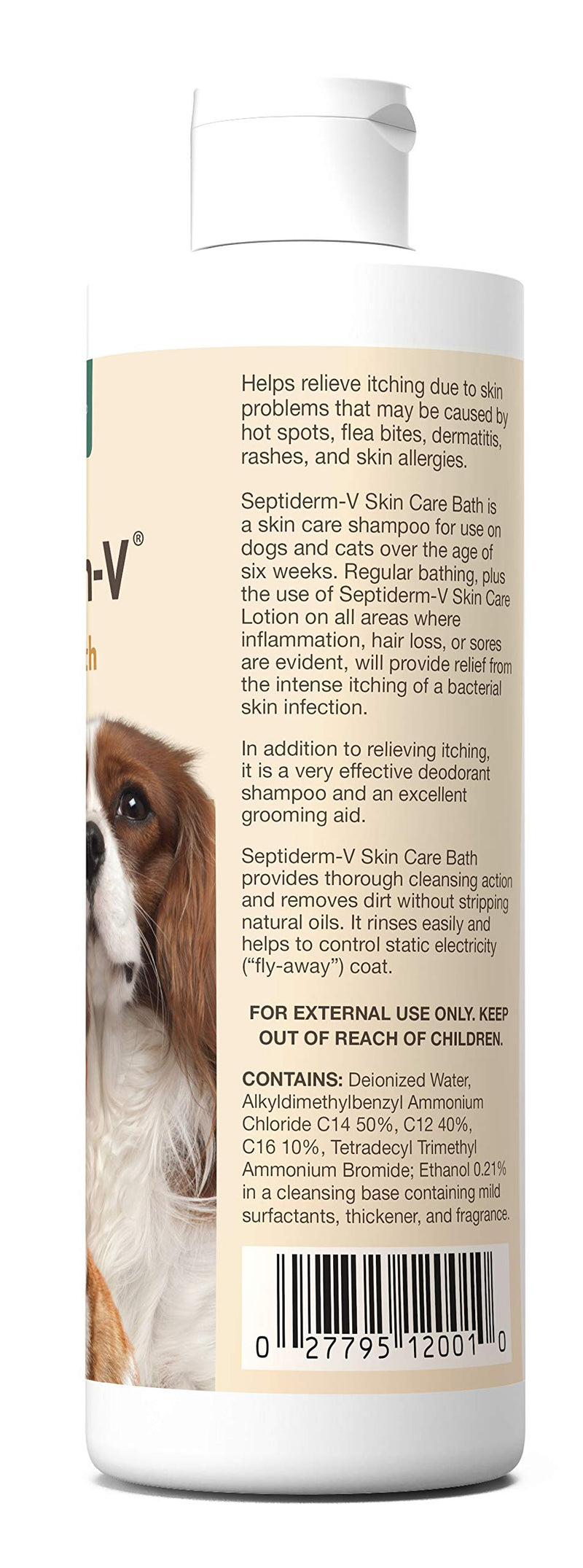 [Australia] - NaturVet – Septiderm-V Skin Care Bath – Helps Relieve Itching Due to Skin Problems – Use for Hot Spots, Dermatitis & Skin Allergies 8 Ounce Skin Care Bath 