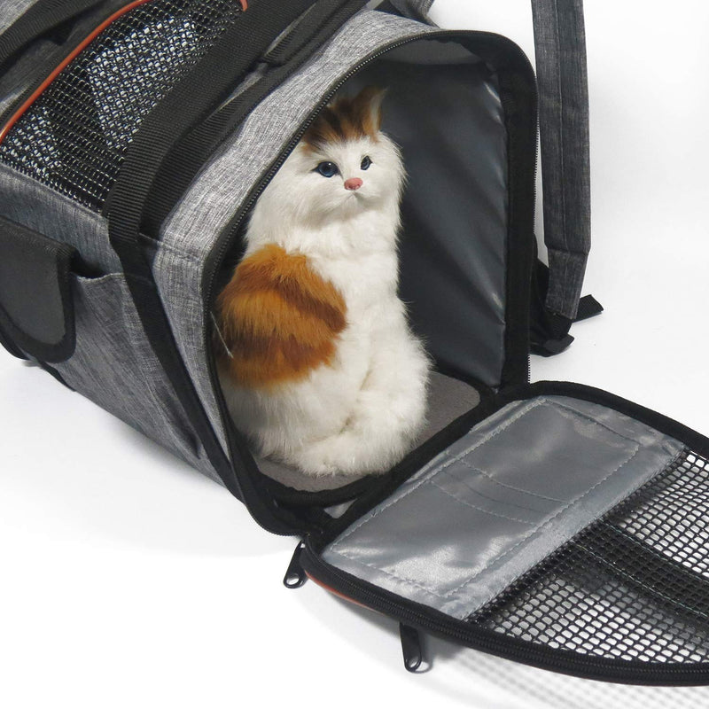 PETCUTE Cat Carrier pet carrier for small Dog Foldable Pet Travel Backpack for Car Brown - PawsPlanet Australia