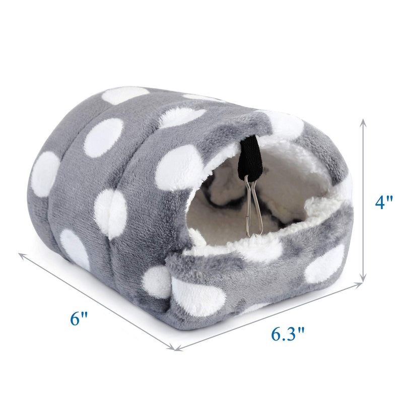 Mogoko Fleece Rat Hammock and House Bedding Set, 2 Tier Hanging Bed and Nesting Cave for Guinea Pigs Hamster Ferret Chinchilla Cage Small Animals Light Grey - PawsPlanet Australia