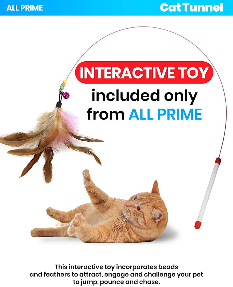 [Australia] - All Prime Cat Tunnel - Also Included is a ($5 Value) Interactive Cat Toy - Toys for Cats - Cat Tunnels for Indoor Cats - Cat Tube - Collapsible 3 Way Pet Tunnel - Great Toy for Cats & Rabb Blue 