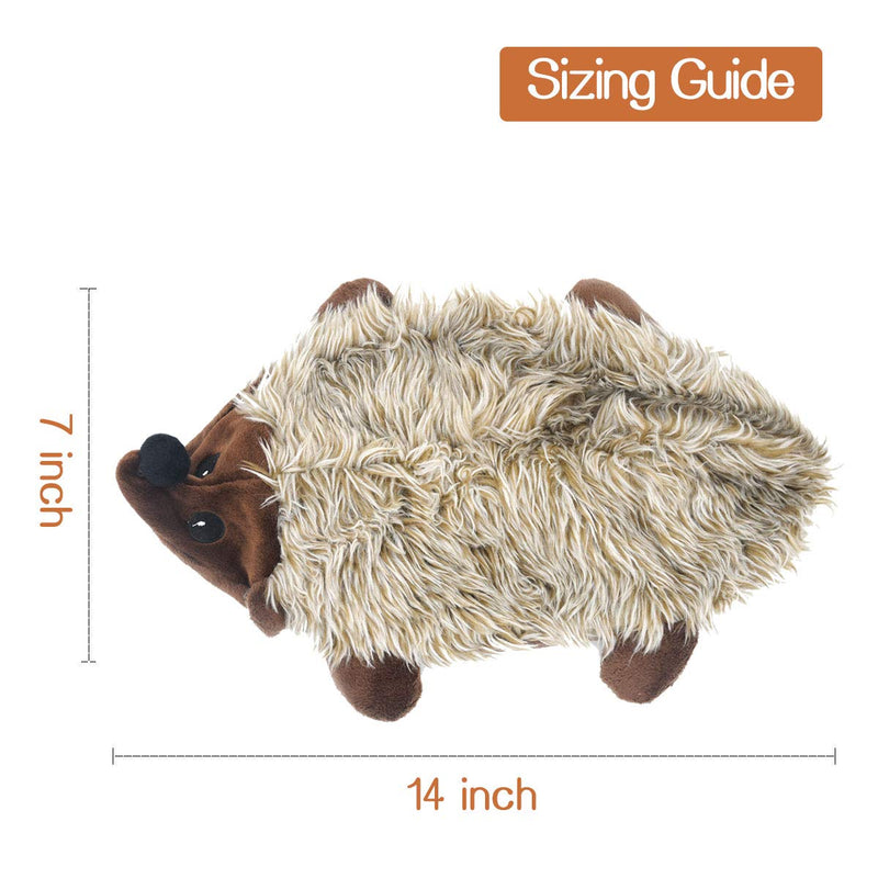 [Australia] - No Stuffing Crinkle Dog Toy Squeak with Squeaker for Small Medium Large Dogs, Stuffless Hedgehog Dog Toys Plush Durable Dog Toothbrush Chew Toy for Slightly Aggressive Chewers 