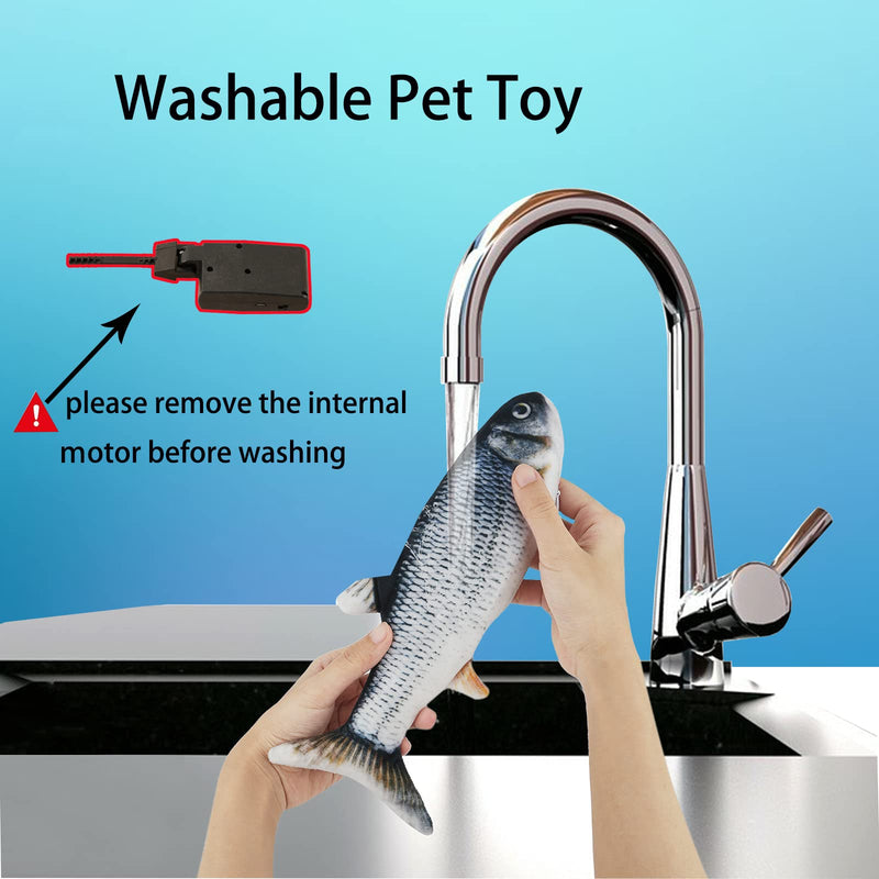 Flopping Fish Electric Moving Dog Fish Toy，Realistic Flopping Fish Rocking Dog Toy，Interactive Pet Toys for Dog Exercise，Small and Medium Dog Floppy Fish Animal Toy two fish - PawsPlanet Australia