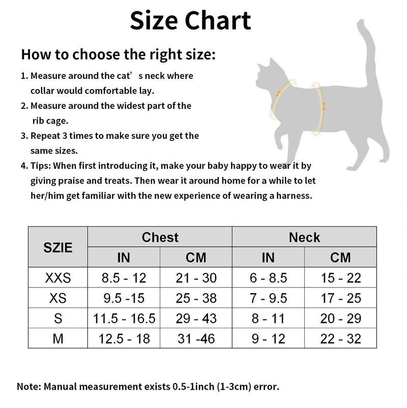 [Australia] - MUDINPET Cat Harness Escape Proof, Kitten Mesh Vest Harness, Adjustable Reflective Comfortable Soft Cat Chest Harness M Chest 12.5-18in Blue 