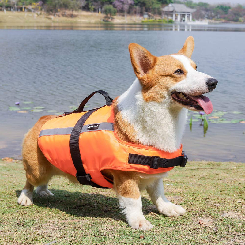 Apetian Dog Life Preserver Dog Life Jacket Dog Life Vest Dog Floatation Swimming Vest Orange 2021 X-Small - PawsPlanet Australia