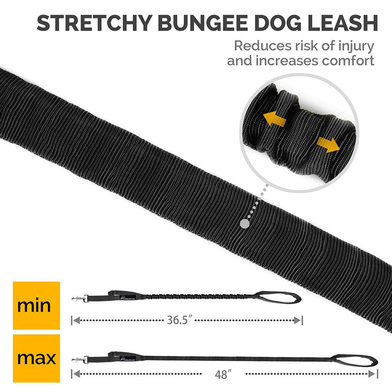 OutdoorMaster Bungee Dog Leash, Improved Dog Safety & Comfort Advanced: Black - PawsPlanet Australia