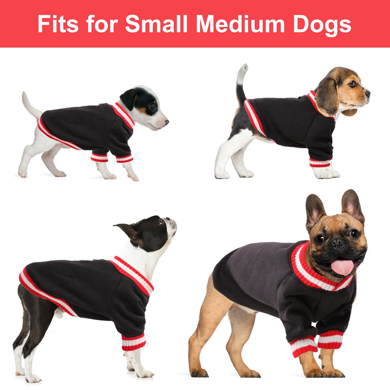 FUAMEY Dog Pullover Sweater, Dog Winter Coat Cold Weather Outfit Dog Clothes Warm Dog Jacket Small Medium Large Dog Winter Vest Easy on Puppy Boy Girl Sweater X-Small black - PawsPlanet Australia