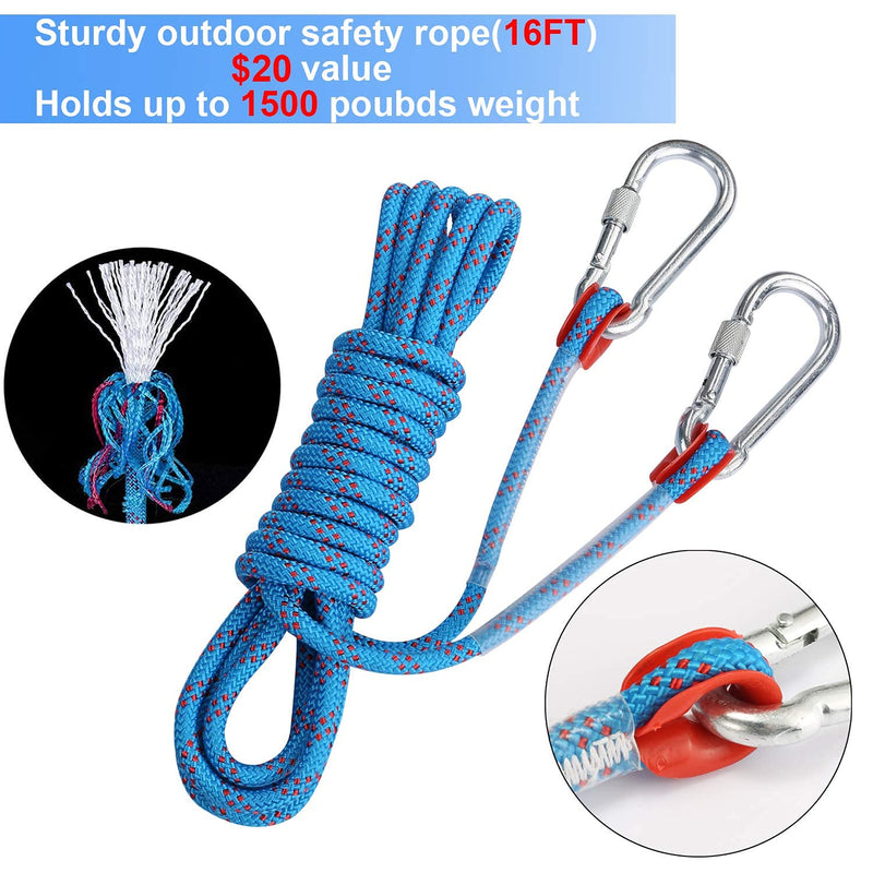 SAINUOD Spring Pole Dog Rope Toys, Strong Dog Rope Toy with a Big Spring Pole Kit and a 16ft Rope for Dogs Outdoor Hanging Exercise Rope Pull & Tug of War Toy - PawsPlanet Australia