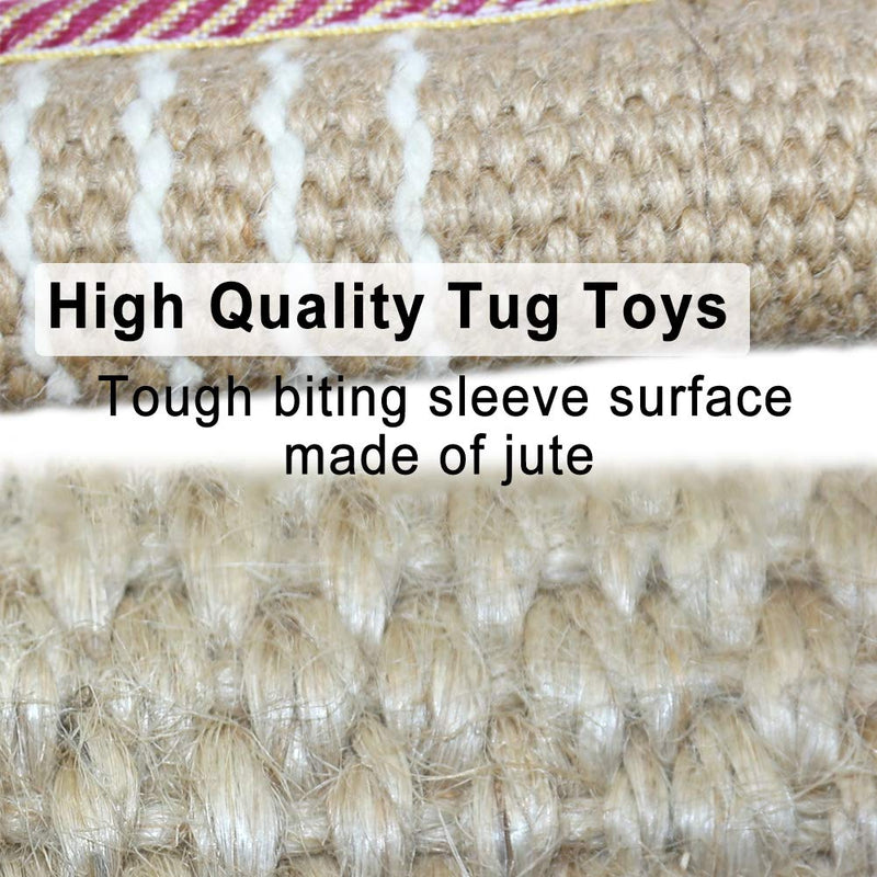 Dog Tug Toy Dog Training Bite Pillow Jute Bite Toy - Best for Tug of War, Puppy Training Interactive Play - Interactive Toys for Medium to Large Dogs Striped 11.8" x 3.15" - PawsPlanet Australia