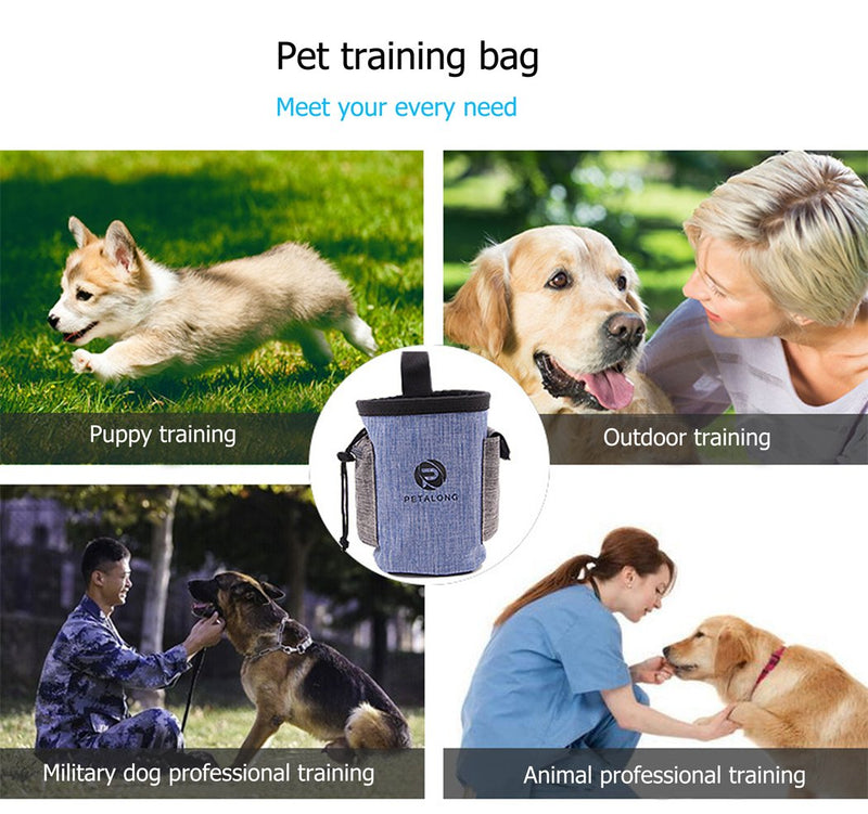 Hillento Pet Treat Pouch Dog Training Bag with Belt Carries Pet Toys Treats Sport Running Drawstring Waist Bag Poop Bag Dispenser, Brown - PawsPlanet Australia