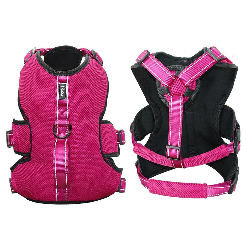 Didog Multi-Use Escape Proof Dog Harnesses for Escape Artist Dogs,Reflective Adjustable Padded Sports Vest Harlter for Medium Large Dogs Hiking Walking Trails,Rose,MM:chest 58-82cm,Back length: 26cm rose - PawsPlanet Australia