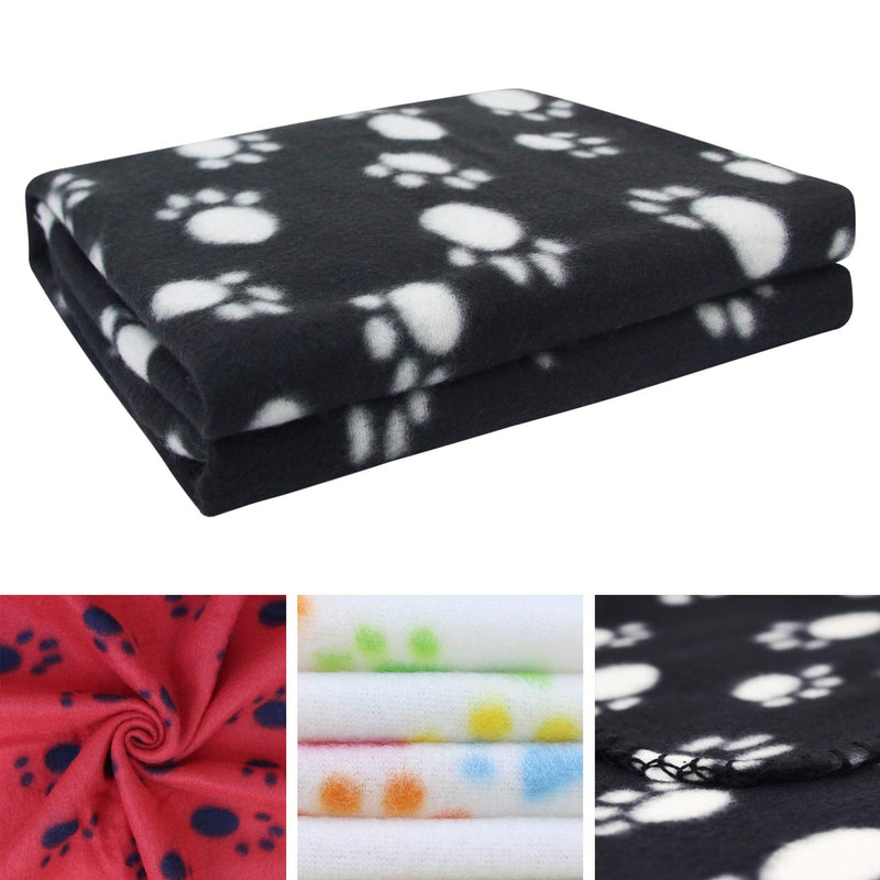 AK KYC 3 Pack 40x 28 inch Puppy Blanket Cushion Dog Cat Fleece Blankets Pet Sleep Mat Pad Bed Cover with Paw Print Kitten Soft Warm Blanket for Animals 3 X Paw - PawsPlanet Australia