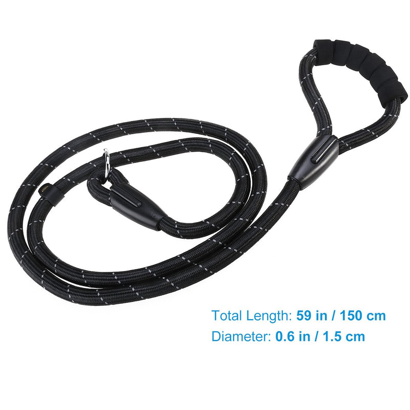 [Australia] - UEETEK Dog Slip Collar Choke Leash P-Leash Reflective Durable Training Rope Sponge Handle Control for Running Walking Hiking 