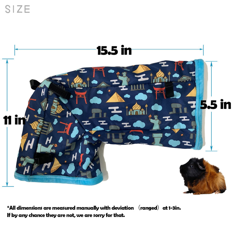 Ferret Cage Accessories Tunnel Tube Corner Hide Fleece Hideaway Bed Hammock Bed for Guinea Pig (Blue) - PawsPlanet Australia