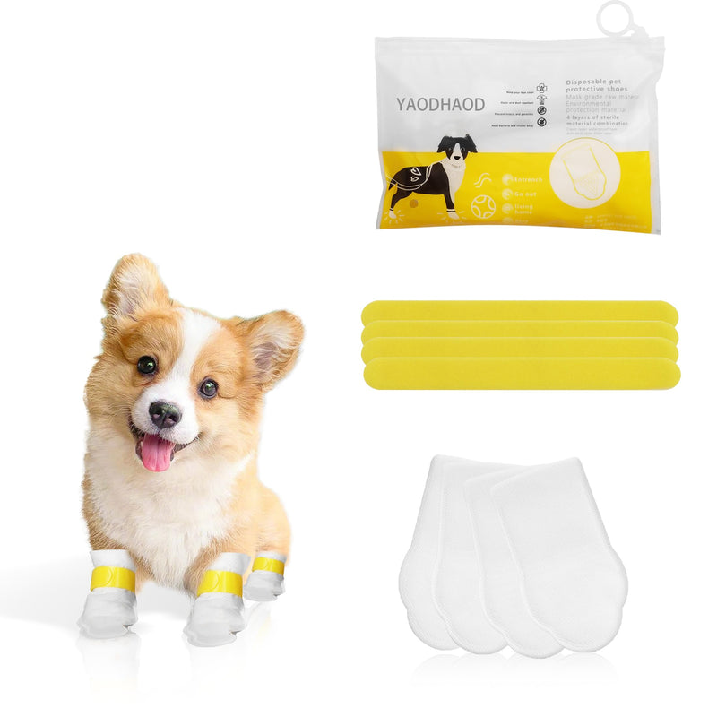 YAODHAOD Pet Booties for Dogs & Cats, Disposable Dog Shoes to Prevent Licking, Wound Recovery Boots Foot Covers for Injured Paw, Paw Protection,with Adjustable Straps (20PCS) (Small) Small - Width:2.5inch for Puppy Dogs - PawsPlanet Australia