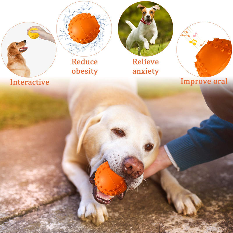 Frienda 4 Piece Dog Squeaky Ball Durable Rubber Fun Interactive Toys Non-Toxic Dog Chew Toys Outdoor Dog Tennis Ball for Large and Small Dog - PawsPlanet Australia