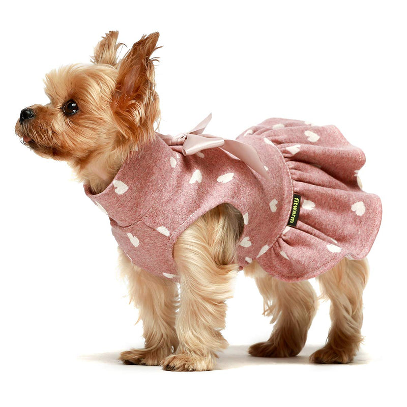 [Australia] - Fitwarm Pet Clothes for Dog Dresses Puppy Turtleneck Dress Doggie Outfits Birthday Party Costumes XS Pink 