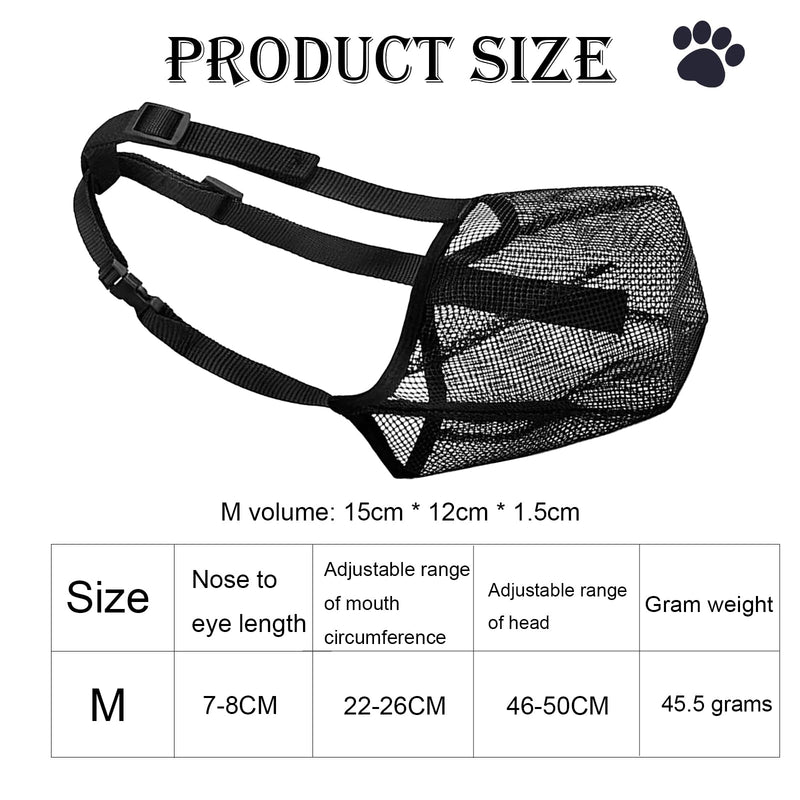Muzzle Dog Muzzle for Dogs, Dog Muzzle Soft and Comfortable Breathable Pet Mask Dog Training Muzzle for Small, Medium and Large Dogs (M, Black) - PawsPlanet Australia