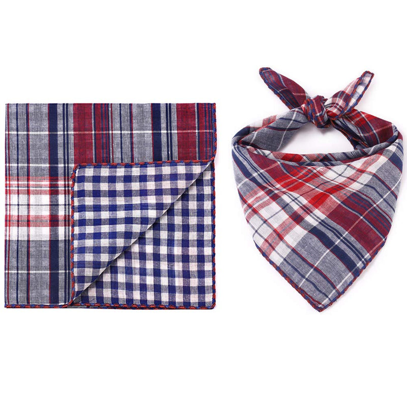 Freewindo Dog Bandana Set, 2PCS Reversible Plaid Dog Bandanas, Washable Dog Accessories for Small Medium Large Dogs and Adult Cats - PawsPlanet Australia