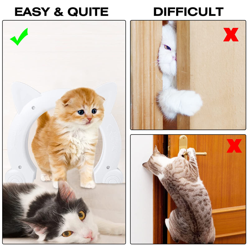 Cat Door Interior Pet Doors for Cats Kitty Shaped Hole Cat Gate Pass Fits Inside Door Hides Litter Box Furniture for Small Pets up to 21lbs Black - PawsPlanet Australia