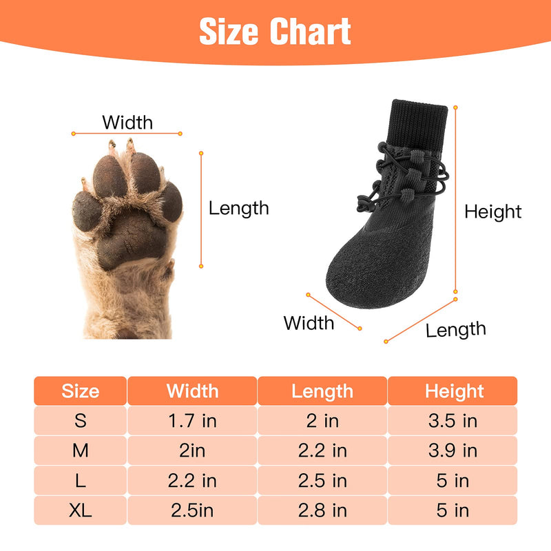 KOOLTAIL Anti-Slip Dog Boots 4 Packs - Adjustable Dog Socks with Shoelace, Waterproof Dog Sock Shoe for All Seasons, Super Durable Pet Paw Protector for Indoor and Outdoor, Medium and Large Dogs - PawsPlanet Australia