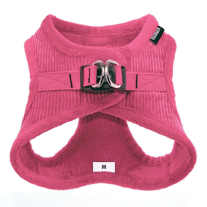 [Australia] - Voyager Step-in Plush Dog Harness - Soft Plush, Step in Vest Harness for Small and Medium Dogs by Best Pet Supplies Small (Chest: 14.5" - 17") Fuchsia Corduroy 