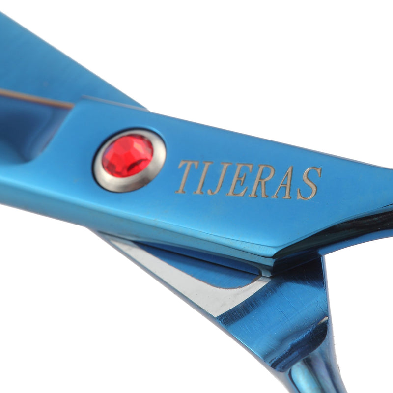 [Australia] - TIJERAS7/8" Pet Dog Grooming Thinning Scissors Kit Cat Dog Grooming Shears Japanese 440C Blade Trimmers Blunt Tip Scissor for Groomer -One Set 4 Pcs 7.0 Inch Dazzling Blue 