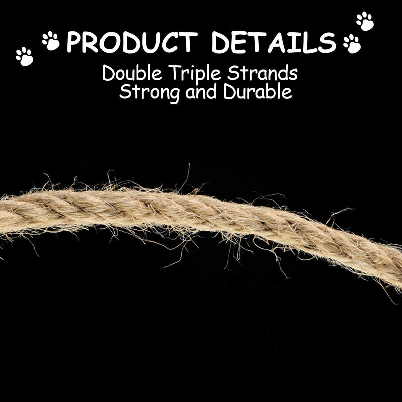 2 Pieces 1/4 Inch Cat Scratching Post Replacement Sisal Rope Cat Scratching Rope for Repairing, Recovering or DIY Scratcher, Playing Flexible Scratching Pad - PawsPlanet Australia