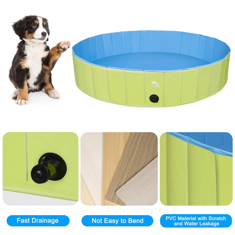 Zacro Foldable Dog Pool, Hard Plastic Dog Pool for Large Dogs Pet Paddling Bath Kids Pool Bathing Tub Swimming Pool for Dogs and Kids, 63inch x 11.8inch XXL(160x30cm) - PawsPlanet Australia