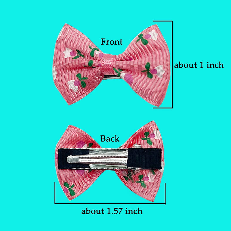 DORUI Dog Bows 70 Pcs/35 Pairs Puppy Yorkie Small Dog Bowknot Hair Bows/Handmade Cute Patterns Topknot Bows for Pet Grooming Hair Accessories Multi-colored Metal Clip - PawsPlanet Australia