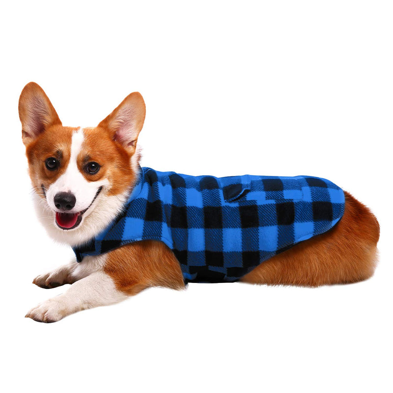 Dog Winter Coat, ASENKU Dog Jacket Plaid Reversible Dog Vest Waterproof Cold Weather Dog Clothes Pet Apparel for Small Medium Large Dogs X-Small (Pack of 1) Blue - PawsPlanet Australia