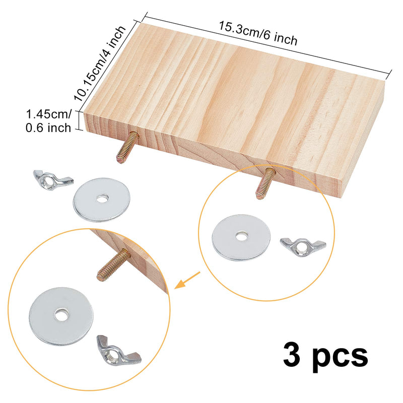 AHANDMAKER Pet Perch Platform Stand Wood, 4 Pcs 2 Sizes Wood Perch for Small Animals Parrot Gerbil Rat Mouse Chinchilla Hamster Cage Accessories Exercise Toys - PawsPlanet Australia