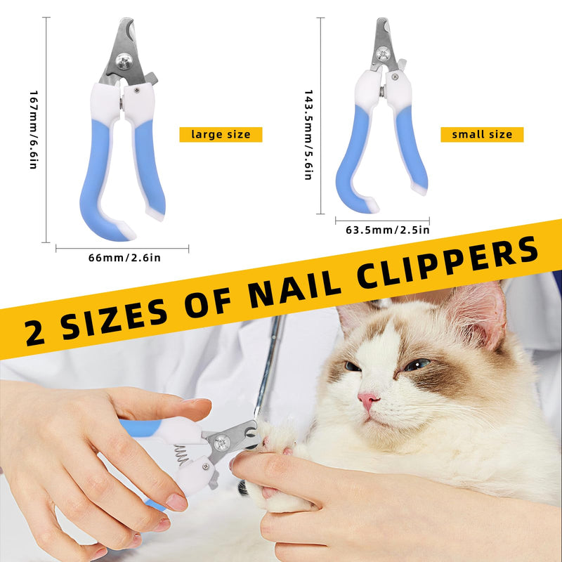 D dDraw 9-piece animal care set, dog scissors set with claw scissors*2, nail file*2, animal fur scissors, pet comb, undercoat brush, pet finger toothbrush, collar for pets, for dogs and cats - PawsPlanet Australia
