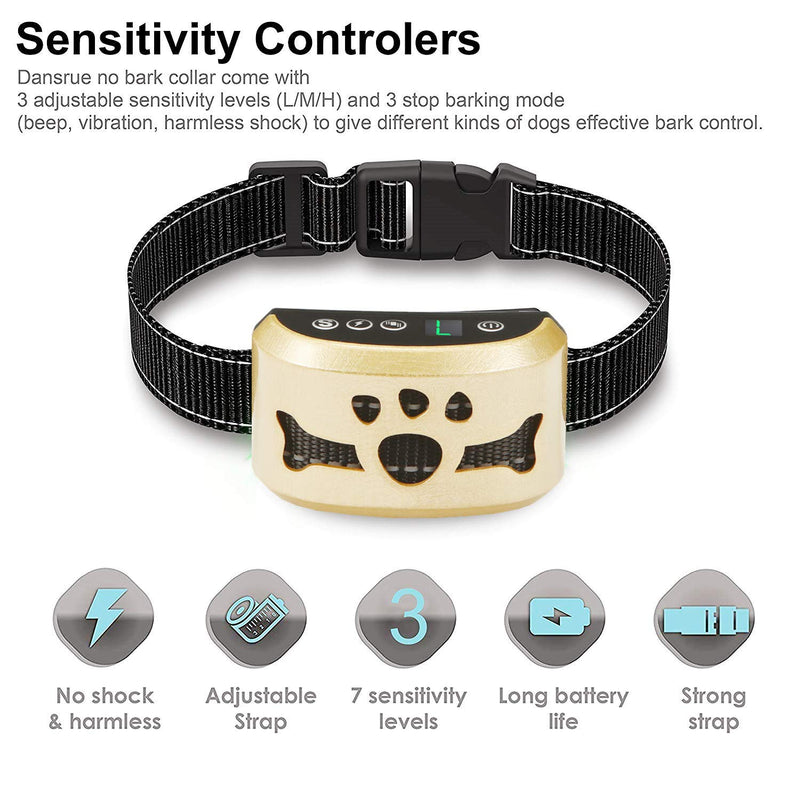 [Australia] - Dog Bark Collar -7 Adjustable Sensitivity and Intensity Levels-Dual Anti-Barking Modes Rechargeable/Rainproof/Reflective -No Barking Control Dog shock Collar for Small Medium Large Dogs 