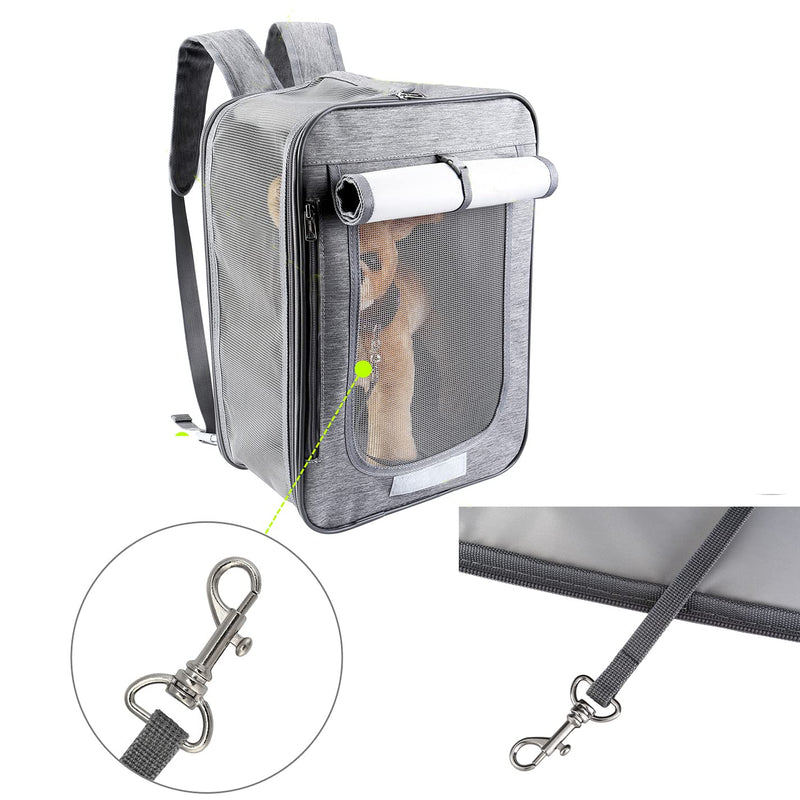 Mornajina Pet Backpack Carrier for Small Dogs and Cats, 2 in 1 Pet Carrier Backpack, Airline Approved Side Soft Pet Backpack Bag for Hiking Travel Camping Outdoor Hold Pets Up to 18 Lbs (01) Grey - PawsPlanet Australia
