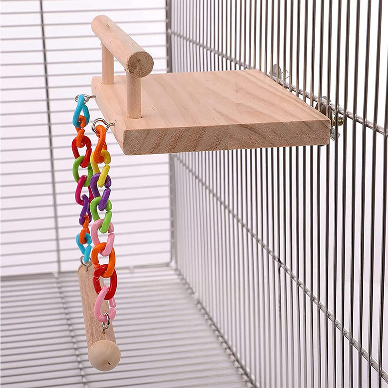 TeTupGa Bird Perches Cage Toys Parrot Wooden Platform Play Gyms Exercise Stands With Acrylic Wood Swing Ferris Wheel Chewing For Animals Green Cheeks, Baby Lovebird, Chinchilla, Hamster Budgie - PawsPlanet Australia