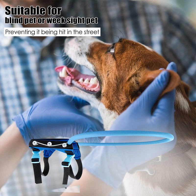 XIDAJIE Blind Dog Halo, Blind Dog Harness Guiding Device Adjustable Face Head Protection Circle Pet Anti-Collision Ring for Dogs Cats with Sick Eyes, Avoid Accidents & Build Confidence Blue XS - PawsPlanet Australia