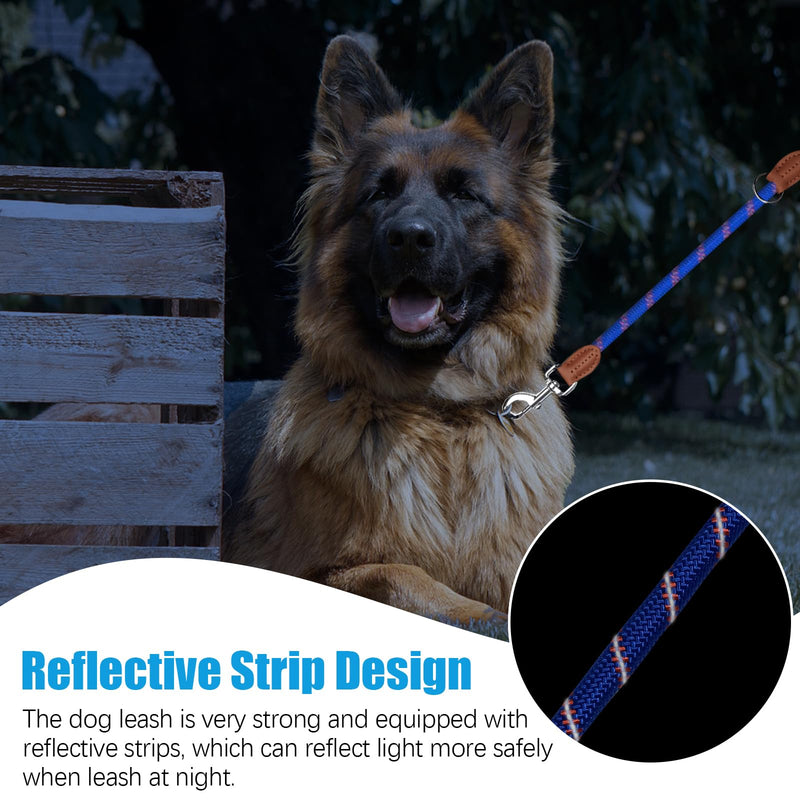 Bebochoi Dog Lead Large Dogs Double Lead Reflective 3 m Adjustable 1.3 cm Thick Braided Lead Dog with Carabiner Bite-Resistant for Medium and Large Dogs of All Sizes, Blue C - PawsPlanet Australia