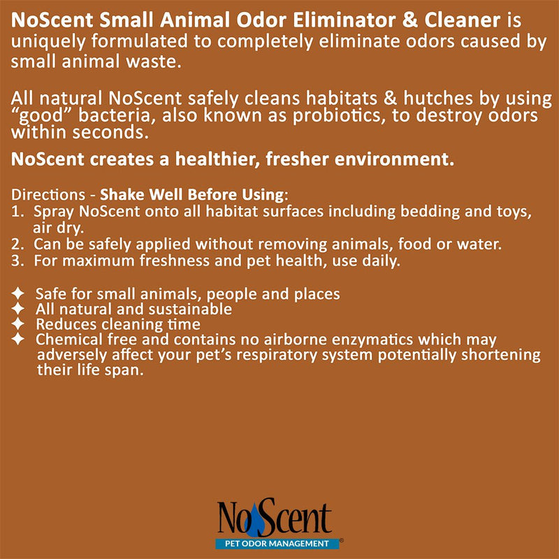 No Scent Small Animal - Professional Pet Waste Odor Eliminator & Cleaner - Safe All Natural Probiotic & Enzyme Formula Smell Remover for Hutches Tanks Enclosures Bedding Toys and Surfaces 2 Ounce (Pack of 2) - PawsPlanet Australia