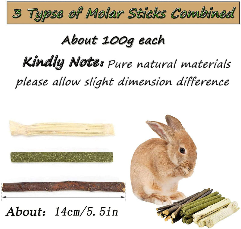 Supmaker Bunny Chew Toys, Rabbit Hamster Toys with Apple Wood Sticks Teeth Grinding Toy for Rabbits Bunny Hamster Parrot Chinchillas Guinea Pig Gerbils Chewing - PawsPlanet Australia