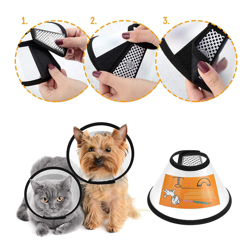 SHONCO Dog Collar,Adjustable Pet Wound Healing Cone Collar with Breathable Soft Side Plastic Cone Specialized for Kitten and Puppy Design 1 Count (Pack of 1) - PawsPlanet Australia