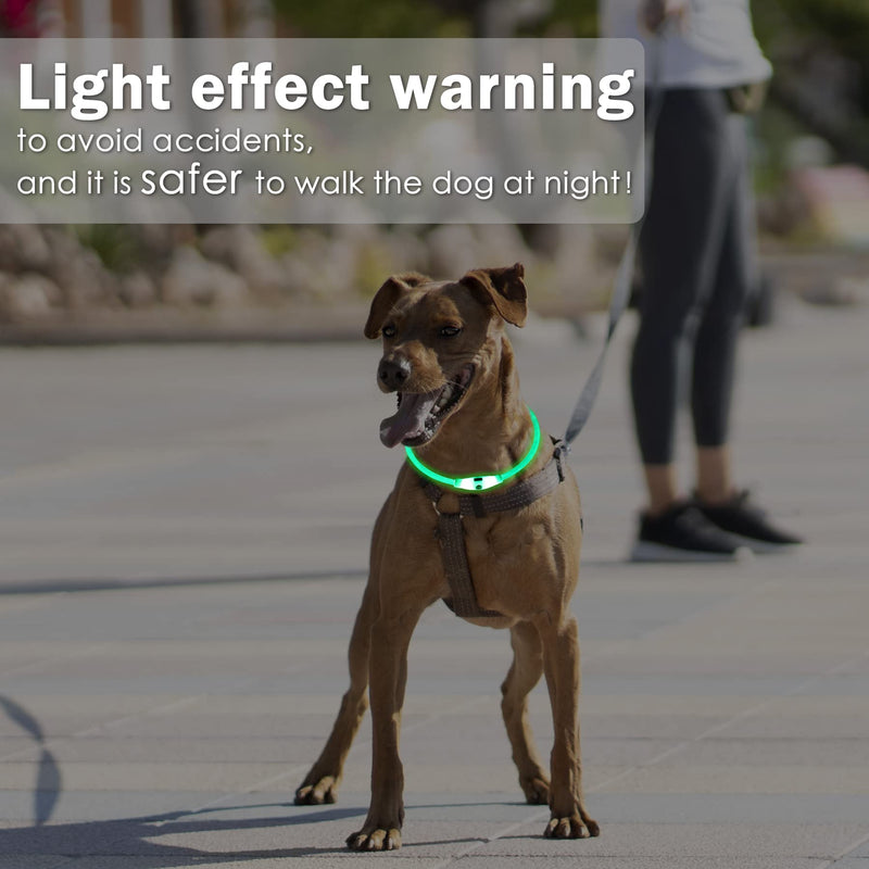 Coolzon LED light collar dog collar rechargeable, waterproof 3 color changing collar dog, light band dog length adjustable super bright collar cat and dogs small large medium blue, green, red - PawsPlanet Australia