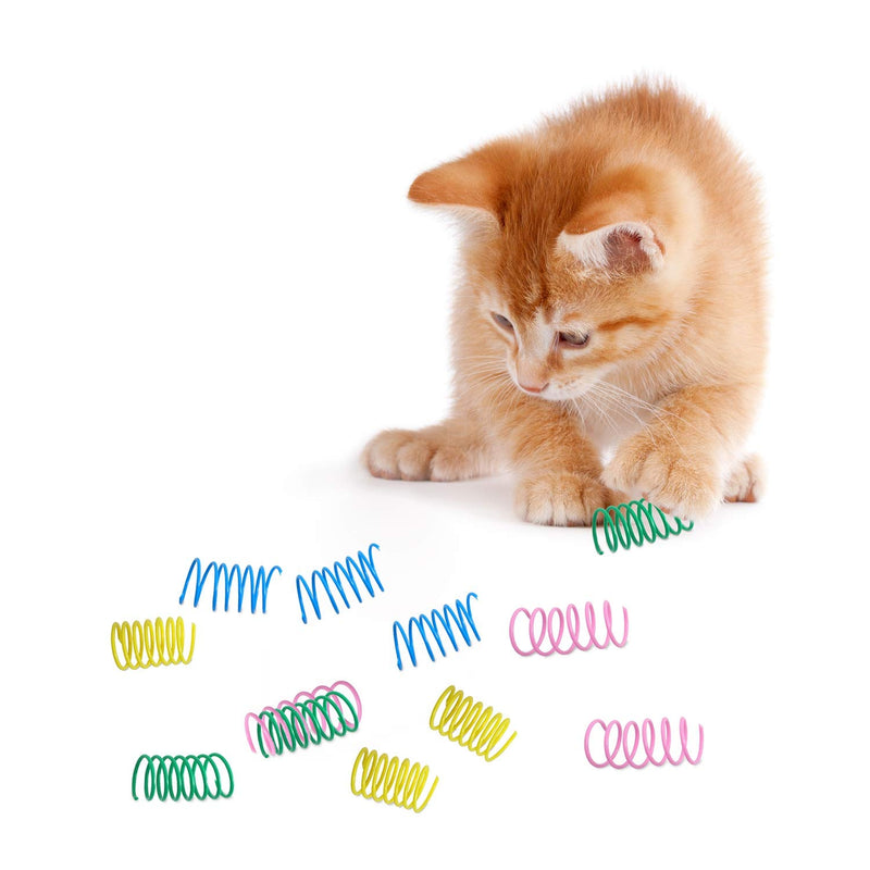 12 Pieces Colorful Spring Cat Toy Plastic Coil Spiral Springs Durable Interactive Toys for Cat Kitten Pets Novelty Gift - PawsPlanet Australia