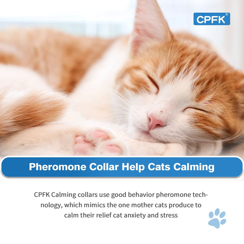 CPFK Cat Calming Collar 3 Pack Pheromone Calm Anxiety Collar for Cats and Kittens Stress Reliever Relaxing Comfortable Collar Breakaway Design Gray Grey - PawsPlanet Australia