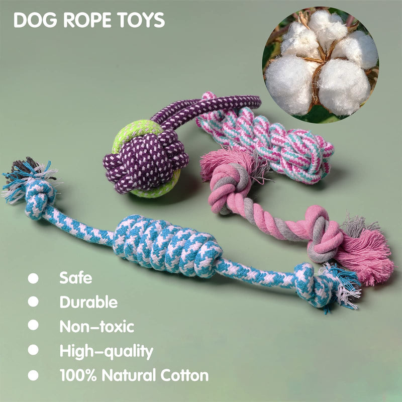 SYEENIFY Puppy Toys for Small Dogs, Teething Toys for Puppies,Cute Dog Toys for Small Dogs,Durable Chew Toys for Puppies,100% Natural Cotton Rope Chew Toys, Safe, Non-Toxic - PawsPlanet Australia