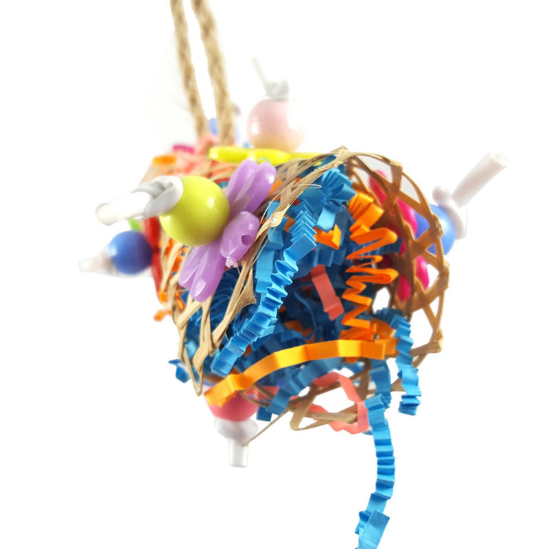 [Australia] - BWOGUE Small Bird Chewing Toy Handmade Conure Parrot Foraging Shredding Climbing Hanging Toy for Small Medium Birds Bird Foraging Toy 