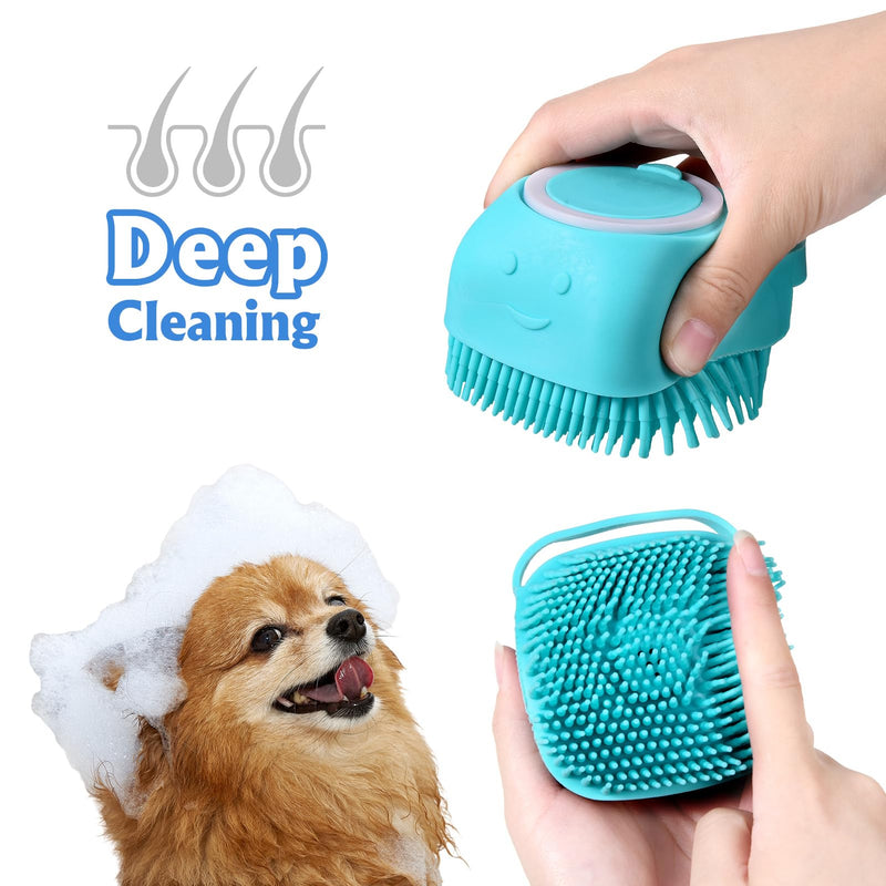 Fanshiontide 3 pieces dog brush short hair bath brush, soft rubber curry comb dogs and cats bath brush with massage effect, soothing adjustable ring handle, removes loose top hair, dust and dirt - PawsPlanet Australia