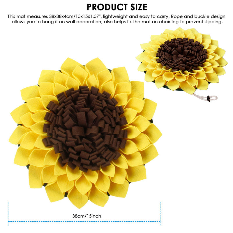 Snuffle Mat, Dog Snuffle Mat Sunflower Slow Feeding Dog Cat Food Mat Nosework Washable Treat Interactive Puzzle Dispenser Toys for Dogs Large Small Pet - PawsPlanet Australia