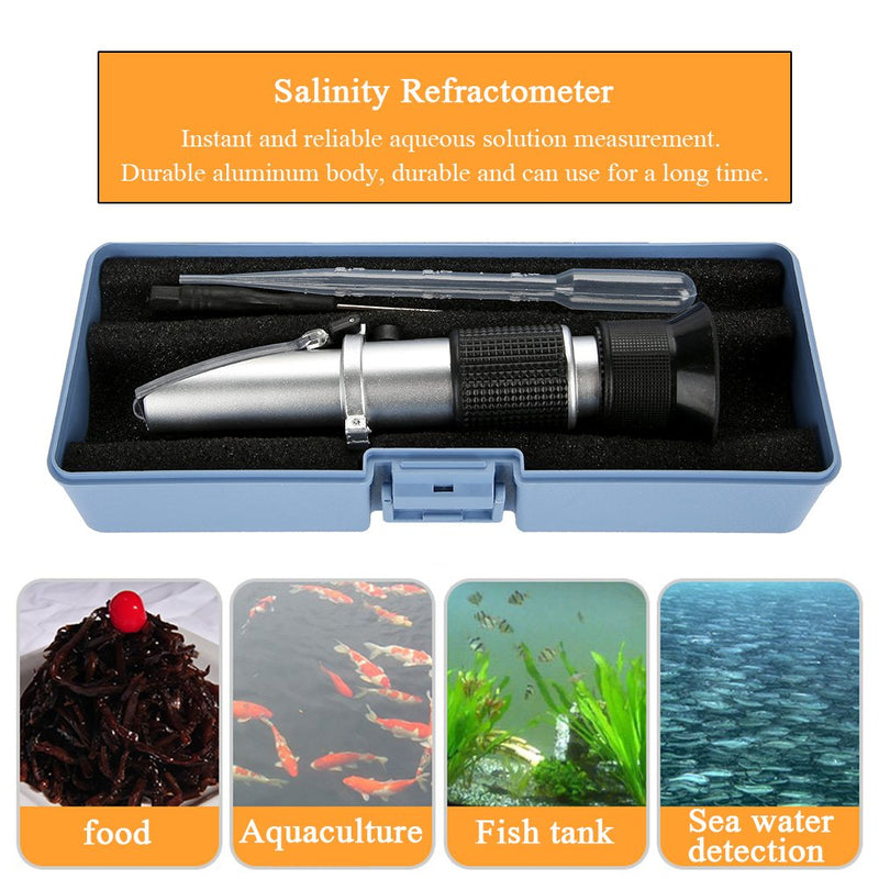 Salinity Refractometer, Seawater Salinity Meter Aquarium Optics Refractometer Temperature ATC Digital 0-10% - PawsPlanet Australia