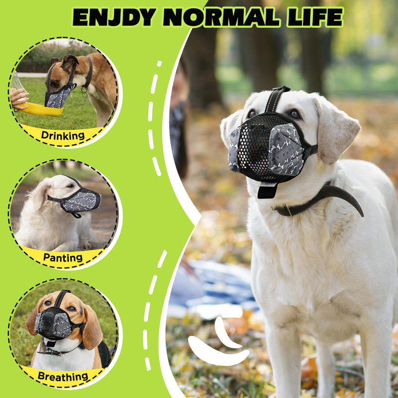 BONTHEE muzzle for dogs, dog muzzle, soft dog muzzle for small, medium dogs with breathable mesh, adjustable loop prevents biting, chewing and barking for poisoned bait L - PawsPlanet Australia
