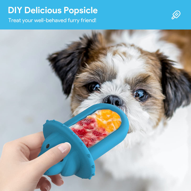 Lewondr Dog Toys, Crate Training Tools Reduce Stress Anxiety Peanut Butter Meat Sauce Treat Dispenser Toys, Dog Training Aid, Sky Blue - PawsPlanet Australia